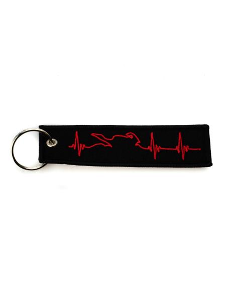Comprar Llavero Tag Bordado - Motocardiograma Rojo a precio de oferta