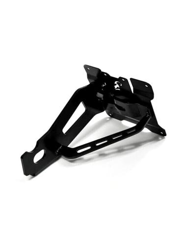 Soporte Matrícula Lateral Zieger Negro | Harley Sportster 04-22 con LED ECE