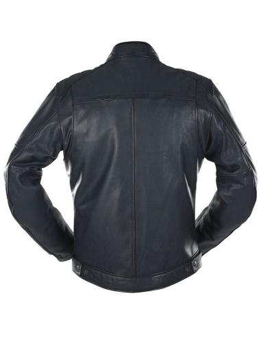 JAQUETA DE COURO PRETO OVERLAP JOHAN