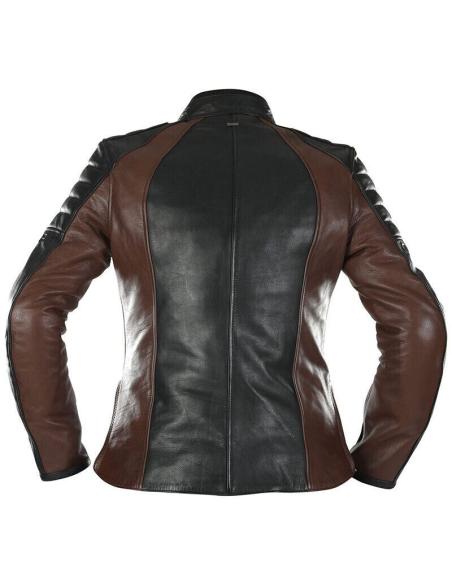 Comprar Chaqueta Femenina De Piel Marrón Y Negra Overlap Tina Lady a precio de oferta