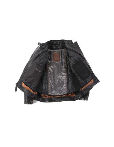 Comprar Chaqueta Femenina De Piel Marrón Y Negra Overlap Tina Lady a precio de oferta