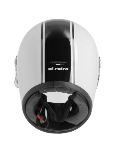 Comprar Casco Integral Astone Gt Retro Blanco Y Negro Brillo a precio de oferta