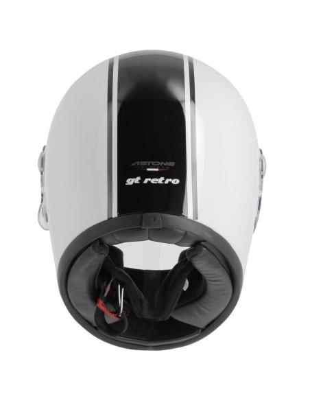 Comprar Casco Integral Astone Gt Retro Blanco Y Negro Brillo a precio de oferta