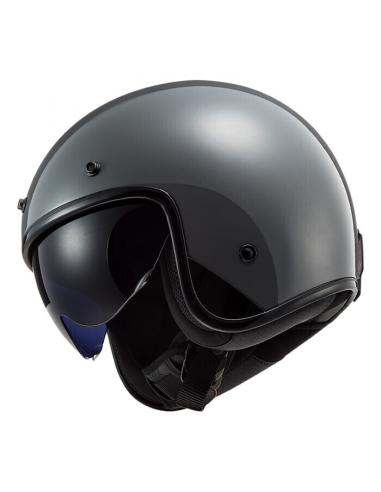 CASQUE DE JET AVEC LS2 OF601 BOB NARDO ÉCRAN INTÉRIEUR GRIS