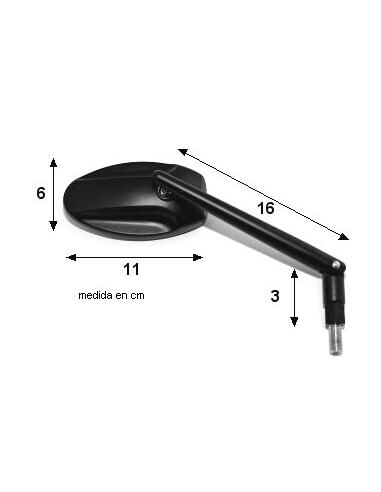 MIRROR FERRARA BLACK ADJUSTABLE STEM