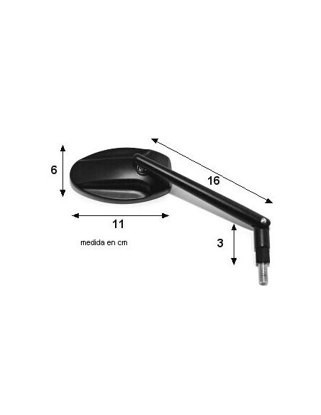MIRROR FERRARA BLACK ADJUSTABLE STEM
