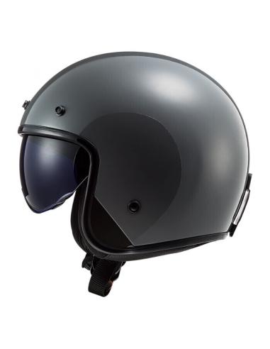 JET HELMET WITH INDOOR SCREEN LS2 OF601 BOB NARDO GREY