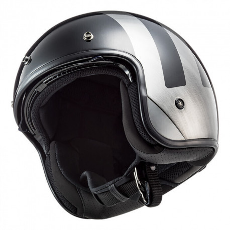 Black/Gray Motorcycle helmets LS2 OF601 BOB LINES BLACK JEANS XS NC