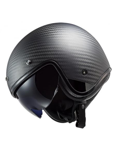 Comprar Casco Jet Con Pantalla Interior Ls2 Of601 Bob Carbono a precio de oferta