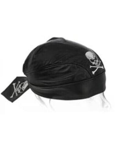 Bandana En Cuir Avec Crânes De Pirates Brodés | Prix Promo