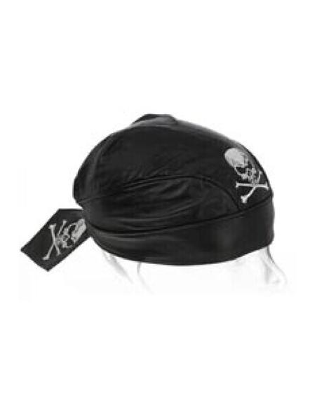 Leather Bandana With Embroidered Skulls Pirates | Sale Price