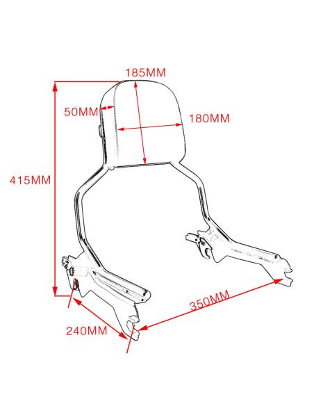 BLACK SOFTAIL FAT BOY AND BREAKOUT 2018-UP BACKREST DÉTACHABLE