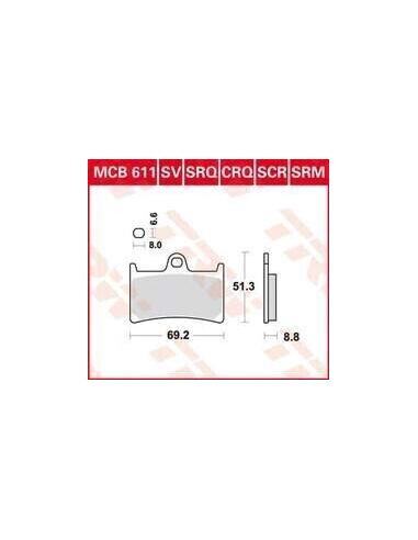 Comprar Pastillas De Freno Delantera Sinterizada Mcb611Sv a precio de oferta
