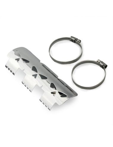 UNIVERSAL EXHAUST HEAT SKULL SHIELD. CHROMED