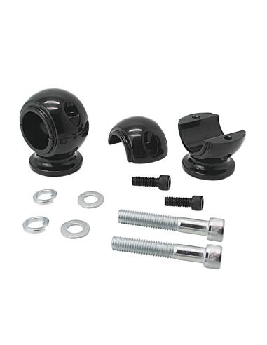 ROUND HERITAGE BLACK TURRETS FOR 32MM HANDLEBARS