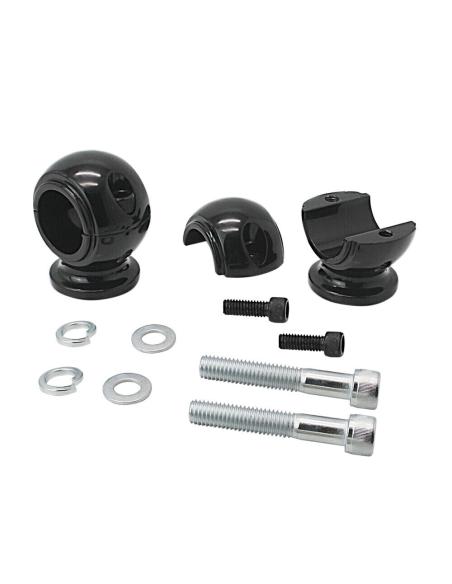 ROUND HERITAGE BLACK TURRETS FOR 32MM HANDLEBARS