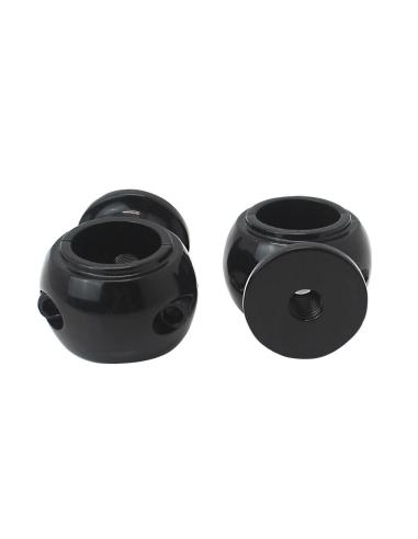 ROUND HERITAGE BLACK TURRETS FOR 32MM HANDLEBARS
