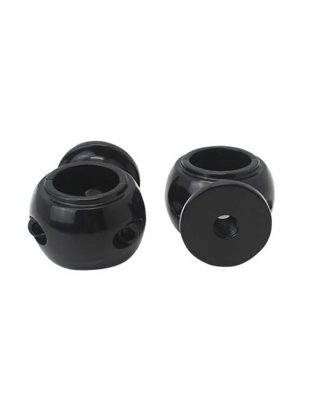 ROUND HERITAGE BLACK TURRETS FOR 32MM HANDLEBARS