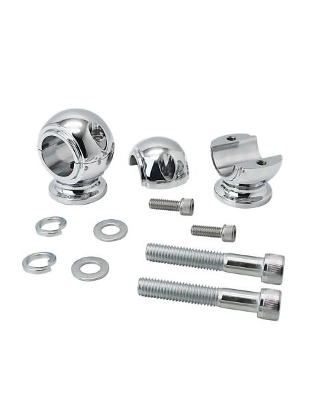 ROUND HERITAGE CHROME TURRETS FOR 32MM HANDLEBARS