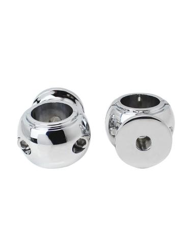 ROUND HERITAGE CHROME TURRETS FOR 32MM HANDLEBARS