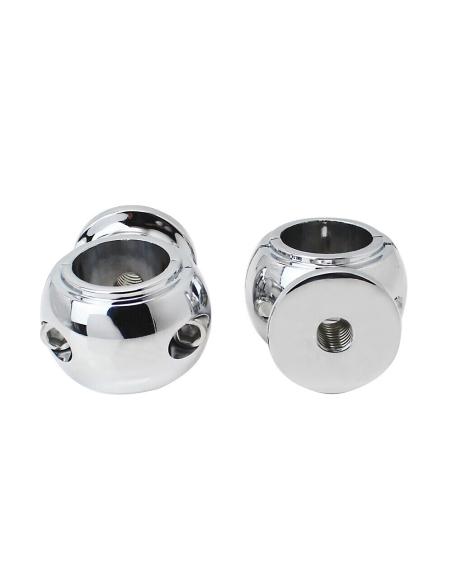 ROUND HERITAGE CHROME TURRETS FOR 32MM HANDLEBARS