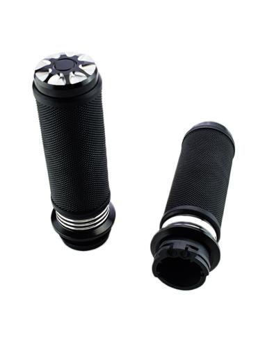 MANCHETTES EN ALUMINIUM STAR BLACK CONTRAST POUR HARLEY