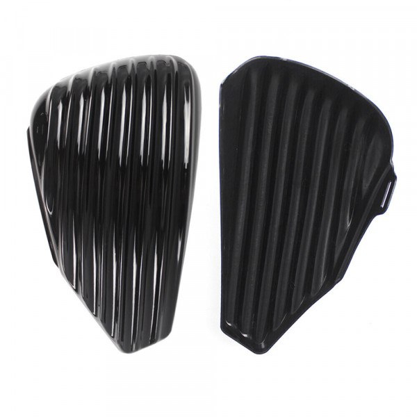 SIDE COVERS RIBBED GLOSS BLACK SPORTSTER 2004 ONWARDS