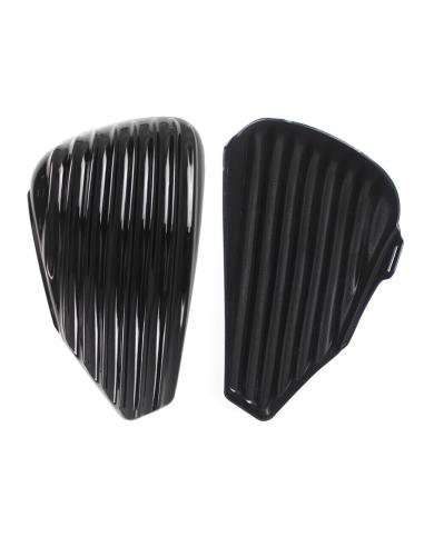 SIDE COVERS RIBBED GLOSS BLACK SPORTSTER 2004 ONWARDS