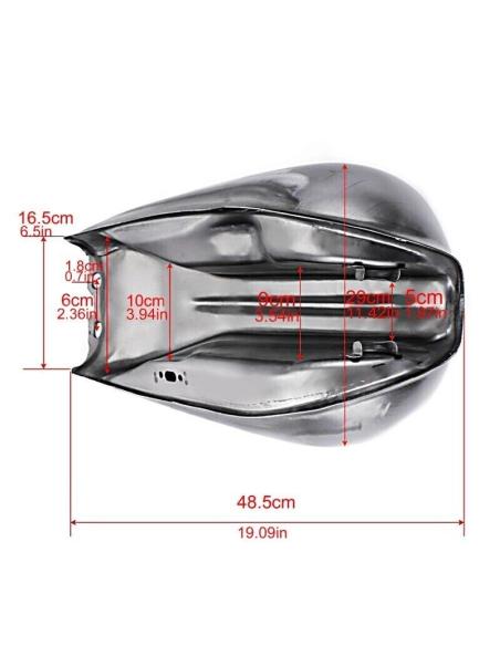 RÉTRO SLIM CAFE RACER UNIVERSAL TANK AVEC BOUCHON ET ROBINET INCLU