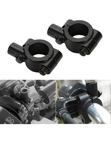 BLACK FLANGES FOR HANDLEBARS 22 TO INSTALL MIRRORS M10