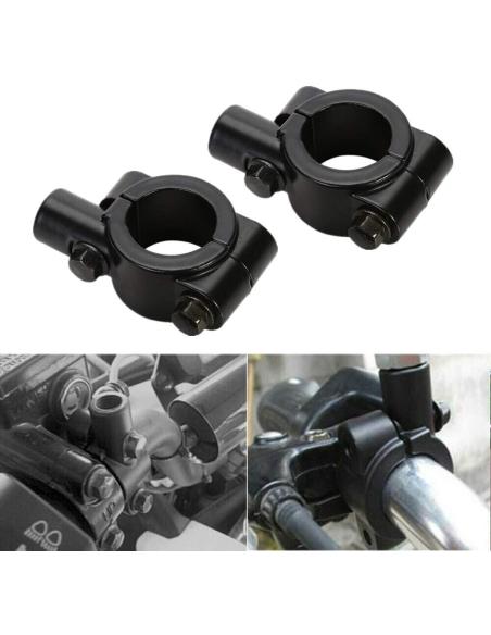 BLACK FLANGES FOR HANDLEBARS 22 TO INSTALL MIRRORS M10