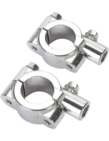 BRIDES CHROMÉES POUR 22 GUIDONS POUR INSTALLER DES MIROIRS M10
