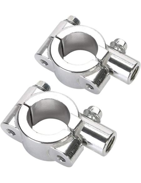 BRIDES CHROMÉES POUR 22 GUIDONS POUR INSTALLER DES MIROIRS M10