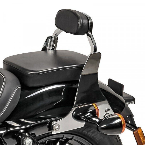 REMOVABLE LOW BACKREST FOR SPORTSTERS FROM 2004 CHROME PLATED