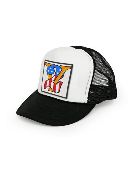 TRUCKER CAP 13 1/2 V2 BLACK AND WHITE