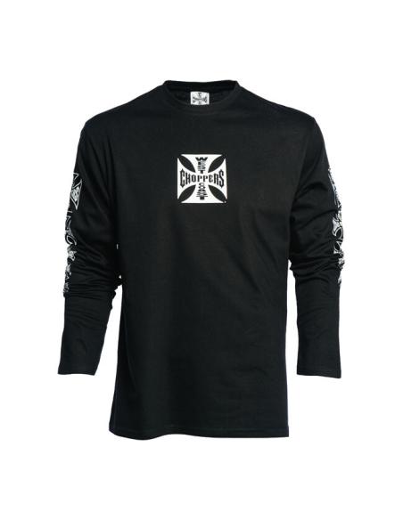 Comprar Camiseta Manga Larga Original Cross West Coast Choppers Negra a precio de oferta