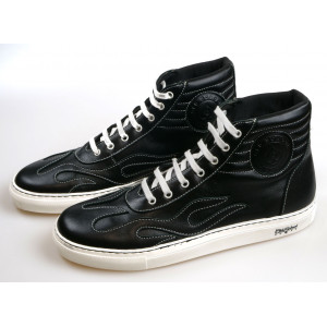 ZAPATILLAS ALTAS OLD SCHOOL LLAMAS NEGRAS - MADE IN SPAIN