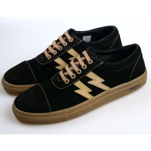 ZAPATILLAS OLD SCHOOL RAYOS NEGRO CREMA - MADE IN SPAIN