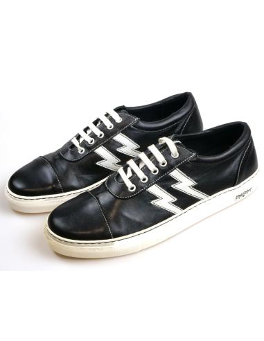 CHAUSSURES OLD SCHOOL BLANC NOIR - MADE IN SPAIN