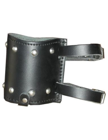 Comprar Porta Lata De Cuero Negro Con Tachuelas Para Horquilla a precio de oferta