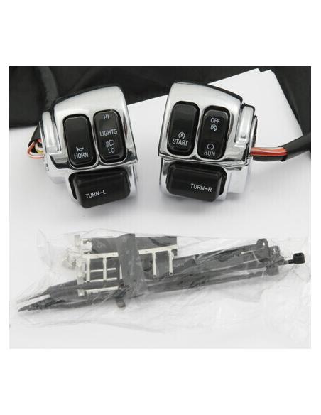 Comprar Piñas Cromadas Para Harley Desde 2006 Con Botones Negros a precio de oferta