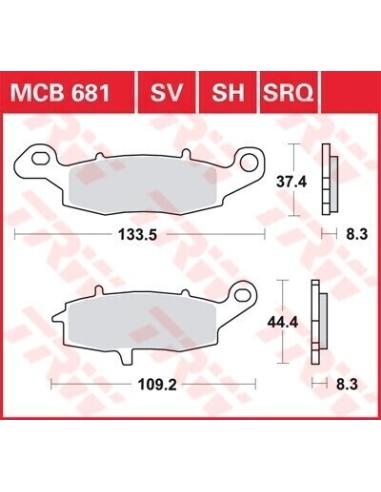 SINTERED BRAKE PADS MCB681SH