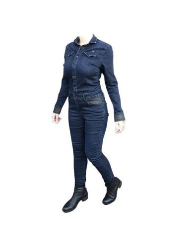 Acquista Tuta Jeans Con Kevlar Overlap Tess Lady Blue - Omologata a prezzo scontato