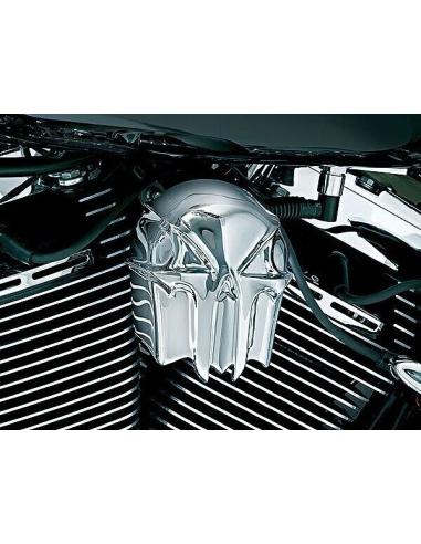 COBERTURA DE CHIFRE DE CRÂNIO CROMADO PARA HARLEY
