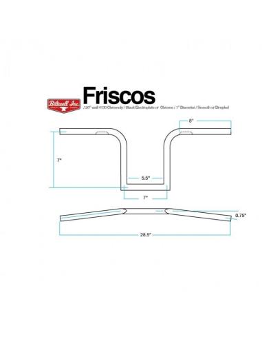GUIDON FRISCO 25MM SANS TROUS CHROMÉS BILTWELL