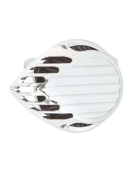 Comprar Filtro Aire Rough Crafts Teardrop Finned Cromado Hd M8 a precio de oferta