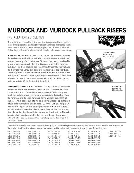 MURDOCK PB CROMADAS BILTWELL 15CM TOURELLES INCLINÉES (6 »)