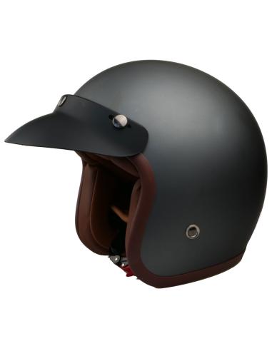 VISIÈRE NOIRE MATE VINTAGE POUR CASQUES AVEC SUPPORTS CARRÉS