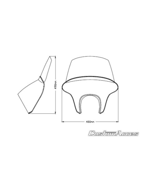 BATWING SML WITH LONG SMOKE SCREEN FOR SPORTSTER