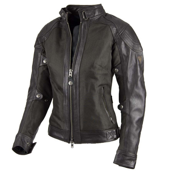 SUMMER JACKET BYCITY SAHARA LADY BROWN LEATHER AND GRILLE
